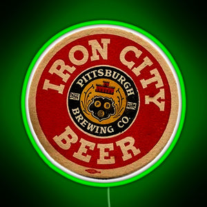 Beer Irons City RGB neon sign green