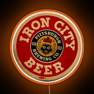 Beer Irons City RGB neon sign orange