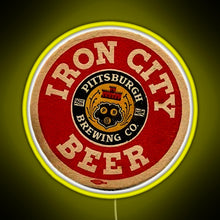 Load image into Gallery viewer, Beer Irons City RGB neon sign yellow