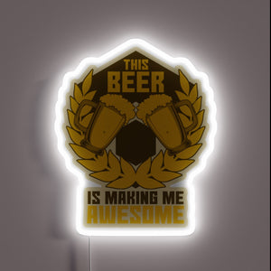 Colorful Neon Sign Declaring Love for Beer in Bold Letters