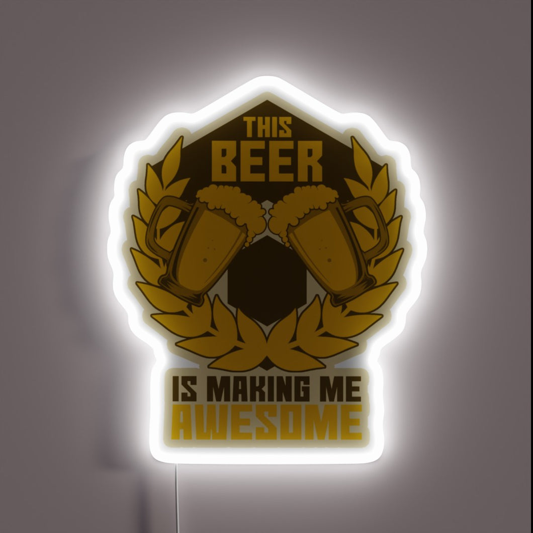 Colorful Neon Sign Declaring Love for Beer in Bold Letters