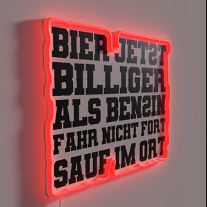 Cheaper Than Petrol RGB Neon Sign for Beer Lovers