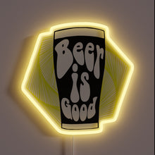 Load image into Gallery viewer, Vibrant Neon Sign Reading &#39;Beer Is Good&#39; in Bright Colors