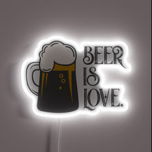 Load image into Gallery viewer, Vibrant Beer is Love Sign with Color-Changing RGB Neon Lights