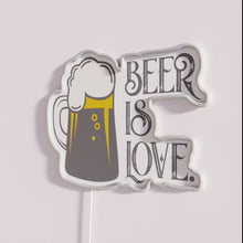 Load image into Gallery viewer, RGB Neon Bar Decor with Quote Beer is Love Sign