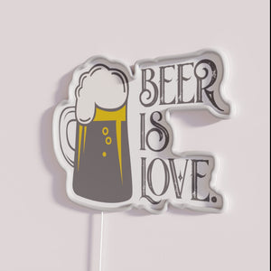 RGB Neon Bar Decor with Quote Beer is Love Sign