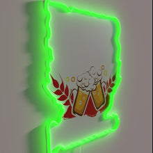 Load image into Gallery viewer, Romantic love for beer shines bright with colorful digital display.