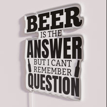 Load image into Gallery viewer, Neon beer bar decor with colorful illuminated LED lighting effects
