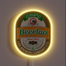 Load image into Gallery viewer, Add vibrant tropical flair with this Lao beer inspired sign.