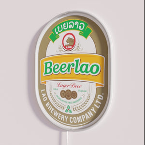 Neon Beer Lao RGB Sign for Bars and Nightlife Enthusiasts