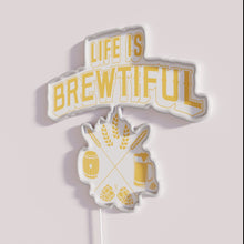 Load image into Gallery viewer, Eye-catching Craft Beer Decor with Hops and Barrel Design Neon Sign