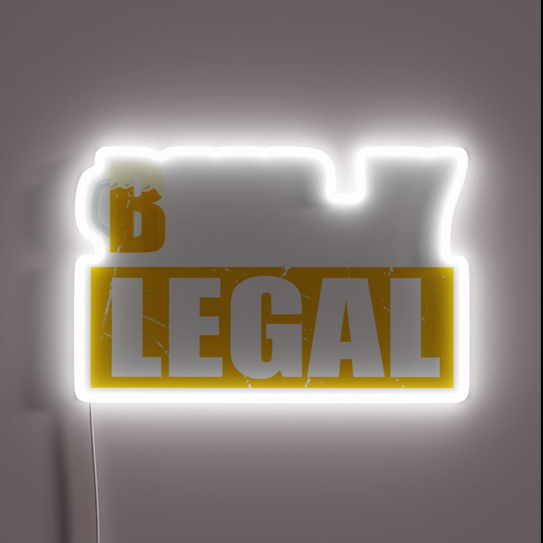 Rebellious Vibes Only: Beer Drinking Age Alert Neon Sign