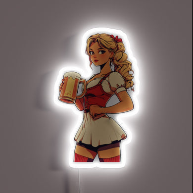 Vibrant Beer Maidens Raise a Toast in Neon Glory