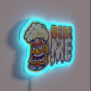 Drunken mug filled with beer neon sign for home decor