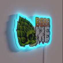 Load image into Gallery viewer, RGB Neon Sign Featuring a Hopping Good Beer Skeleton Design