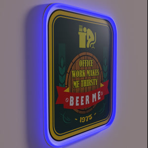 Neon beer sign with customizable RGB color changing LED lighting