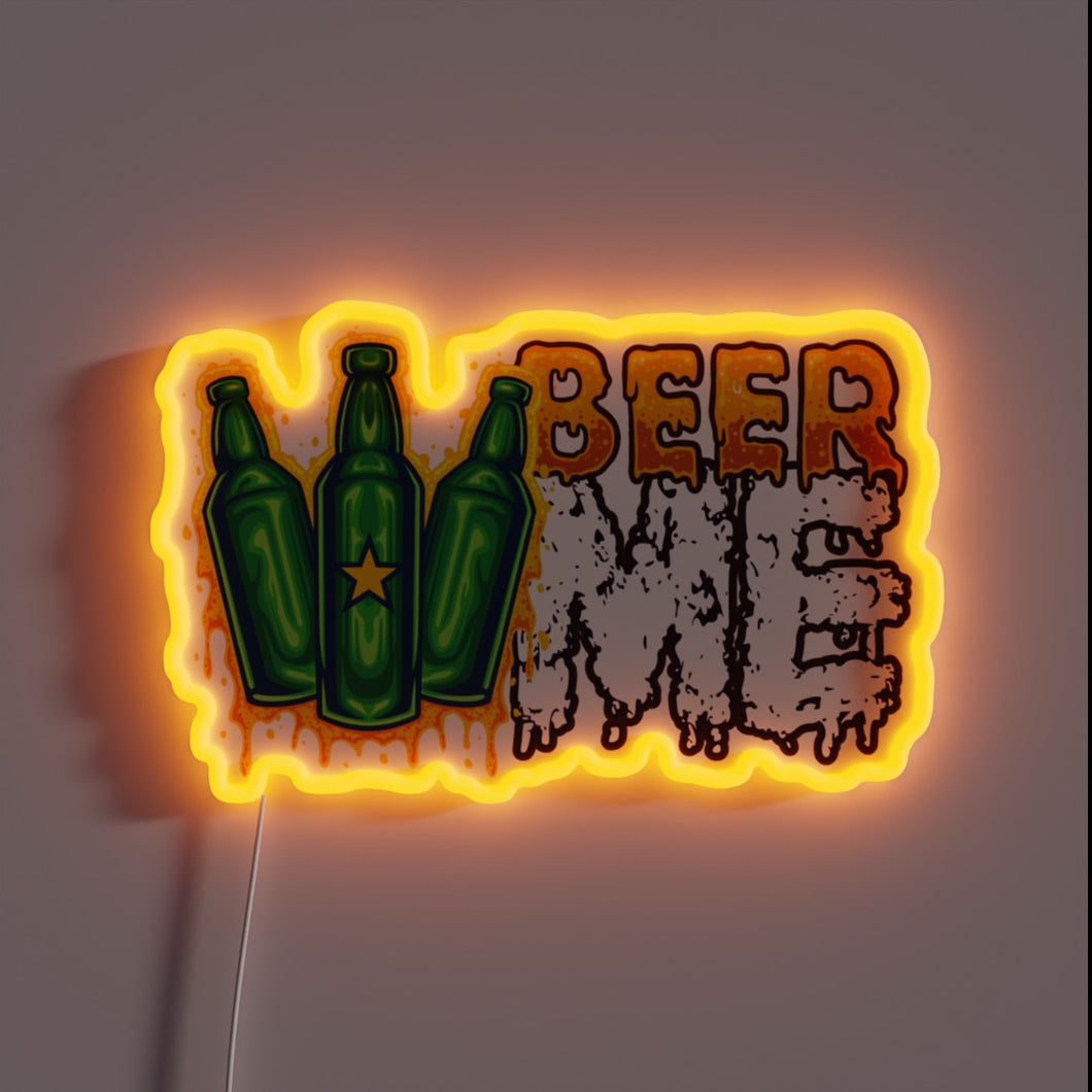 RGB Neon Sign - Beer Me Three Bottles Collection