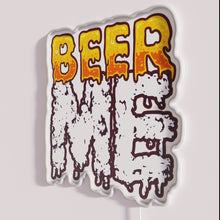 Load image into Gallery viewer, Neon bar decor beer me typography wall light display.