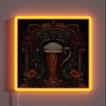 Load image into Gallery viewer, Vibrant RGB neon beer sign with Art Nouveau Oktoberfest flair