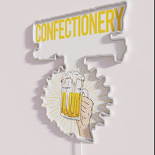 Load image into Gallery viewer, Neon beer and confectionery themed sign perfect for sweet treats lovers