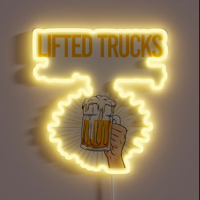 Neon sign illuminating 'Beer' in colorful RGB letters for parties.