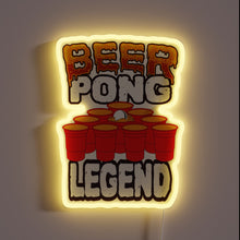 Load image into Gallery viewer, Glowing Neon Sign Proclaims You The Ultimate Beer Pong Champion Masterpiece