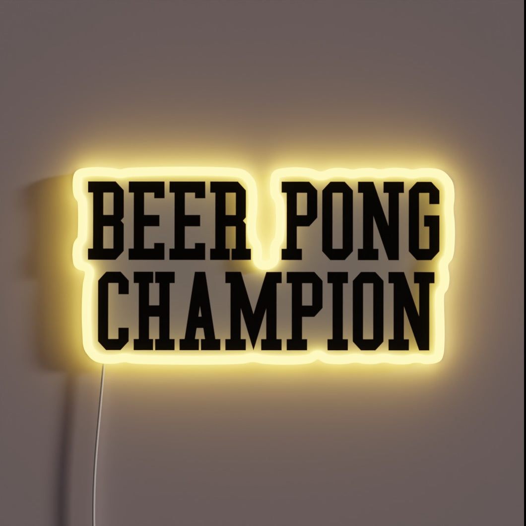 Neon illuminated beer pong table game party decoration signage