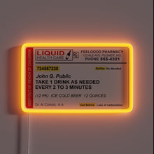 Load image into Gallery viewer, Vibrant Neon Sign: Medicinal Reminder to Refill Your Craft Beer Supply