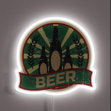 Load image into Gallery viewer, RGB neon beer sign with bold propaganda-inspired urban artwork design