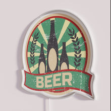 Load image into Gallery viewer, Eye-catching beer propaganda neon sign with vibrant RGB color lighting