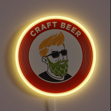 Vibrant RGB Neon Sign Embracing Craft Beer Culture and Lifestyles