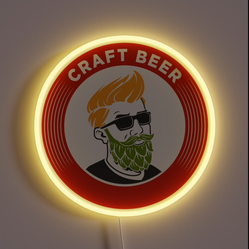 Vibrant RGB Neon Sign Embracing Craft Beer Culture and Lifestyles