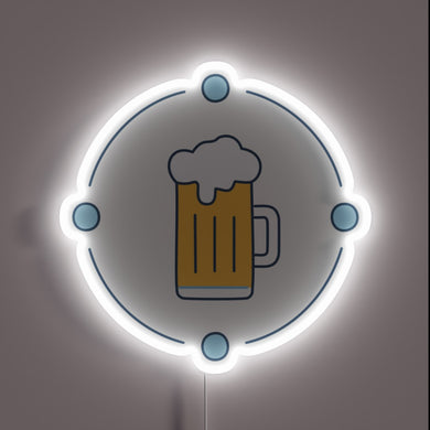 Electric Beer Bar Sign with Color-Changing RGB Neon Lighting Effects