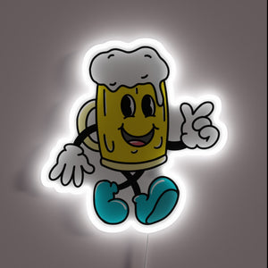 Electric Beer Sign with Color-Changing RGB Neon Light Effect