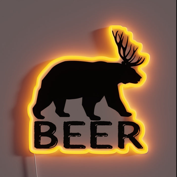 Vibrant LED beer bar decor featuring colorful neon RGB glow.