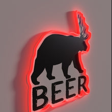 Load image into Gallery viewer, Colorful LED beer bar sign with vibrant RGB neon lighting