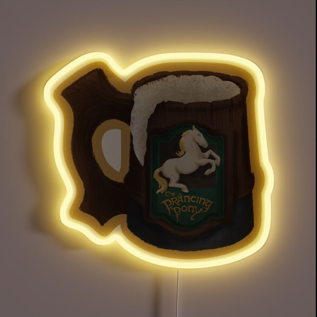 Vibrant Neon LED Sign Perfectly Displays Colorful Beer Enthusiasm
