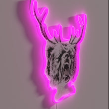 Load image into Gallery viewer, Vibrant neon beer sign in RGB colors with LED lighting.