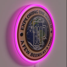 Load image into Gallery viewer, Neon beer bar decor sign with vibrant colorful lighting effects