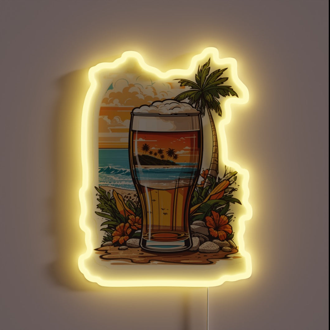 Color-changing Beer Bar Sign with Bright RGB Neon Accents