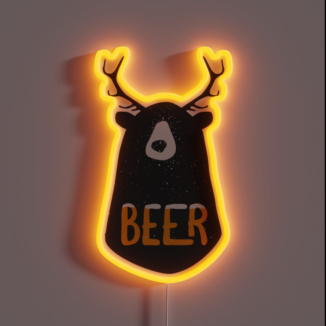 Bright LED beer sign with customizable color-changing effects indoors