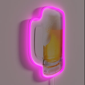RGB Neon Beer Sign, Color-Changing Bar Decor with Modern Style.