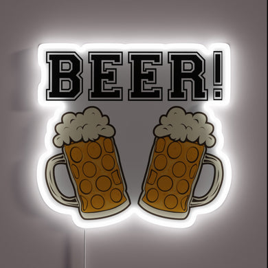 Fun glowing bar decoration for beer enthusiasts with bold style.