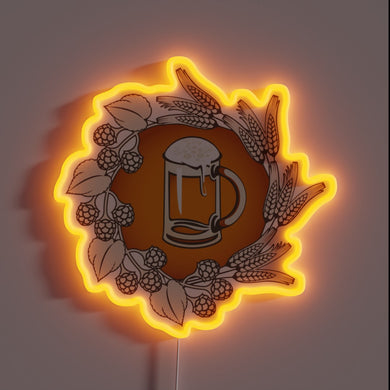Vibrant Neon Beer Sign with Color-Changing RGB LED Display