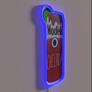 Eye-catching neon beer sign with color-changing LED display technology.