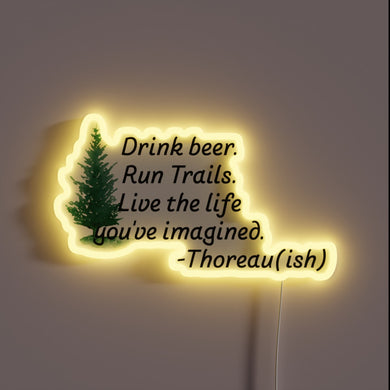 Vibrant beer-themed live edge RGB LED neon bar decoration