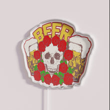 Load image into Gallery viewer, Neon Beer Skull Sign for Home Bar Decorations and Parties