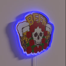 Load image into Gallery viewer, Neon beer skull logo decor for any craft brewery bar.