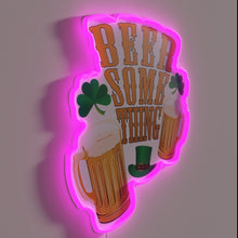 Load image into Gallery viewer, Vibrant RGB LED Neon Sign: &#39;Beer Something&#39; Bar Decor Lighting