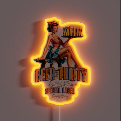 Neon RGB Beer Sign Featuring 'Beer Thirty' Countdown Design